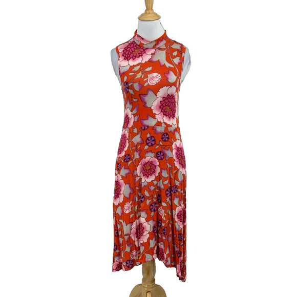 Maeve Dress Womens XS Extra Small Multi Floral Mock Neck Pocket Anthropologie - Picture 1 of 15